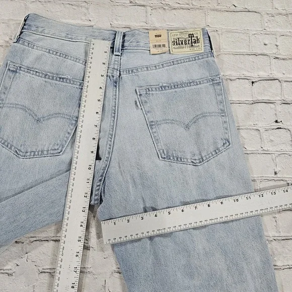 Levis Silvertab Loose Tapered Leg Denim Jeans Blue Distressed MENS SIZE 30X30